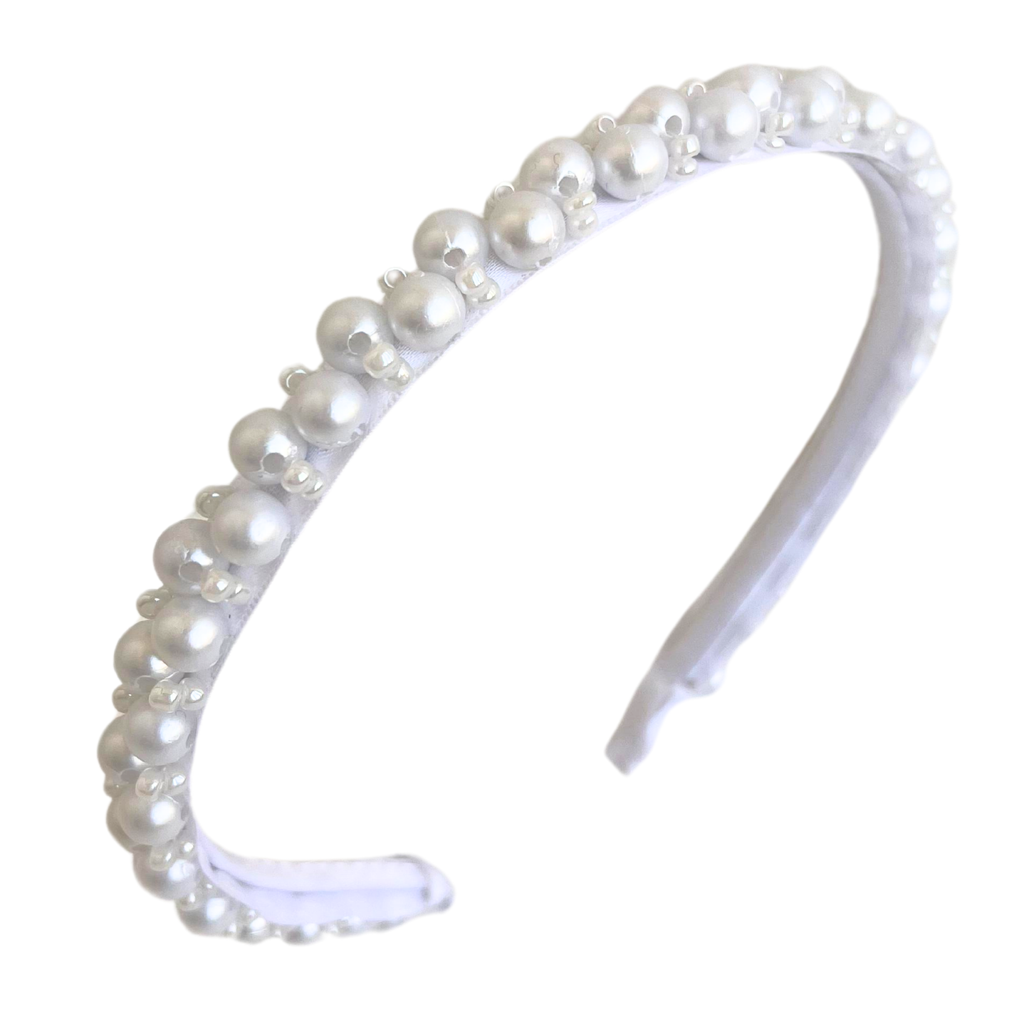 The Beaded Headpiece in White