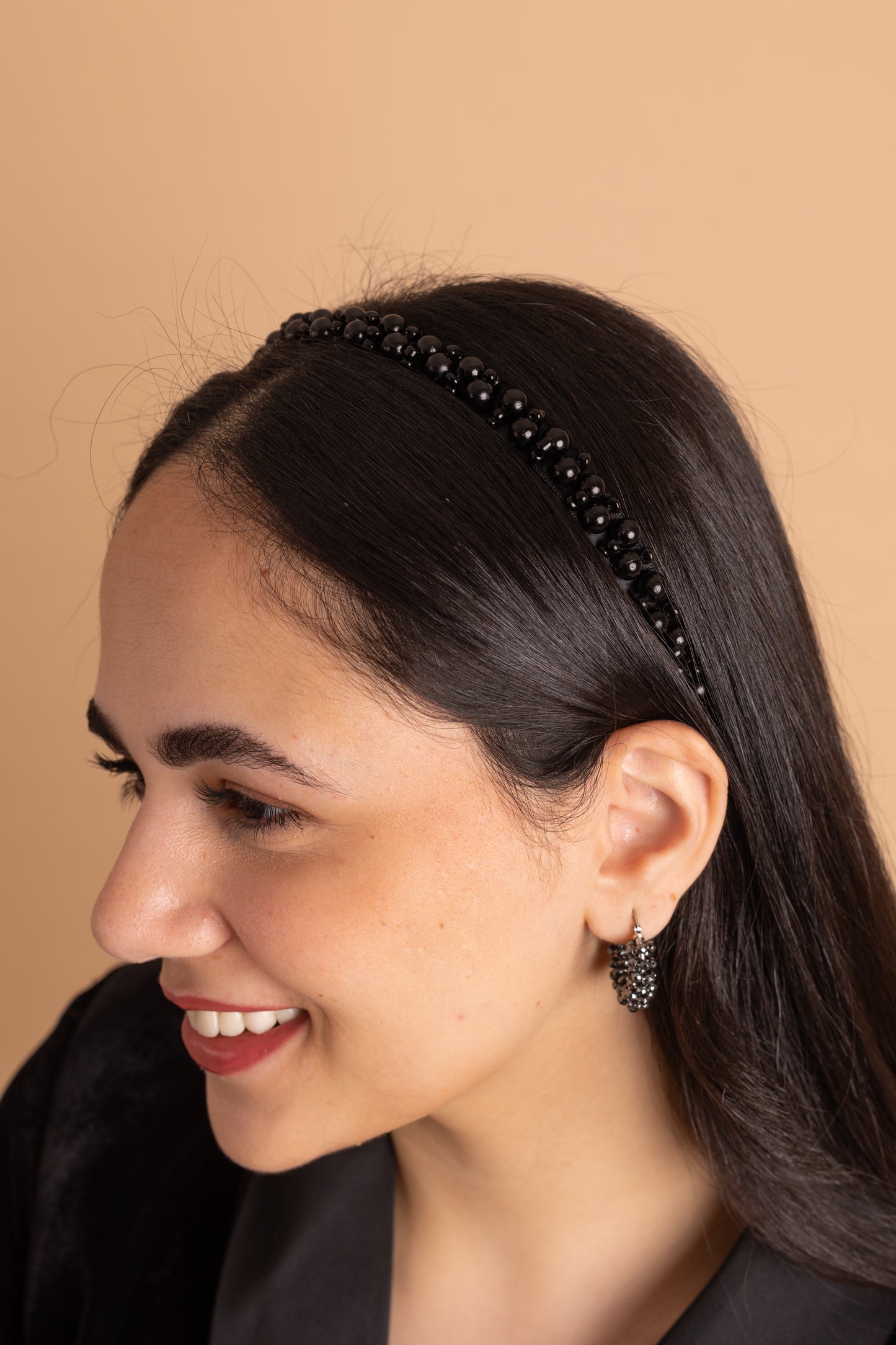 The Beaded Headpiece in Black