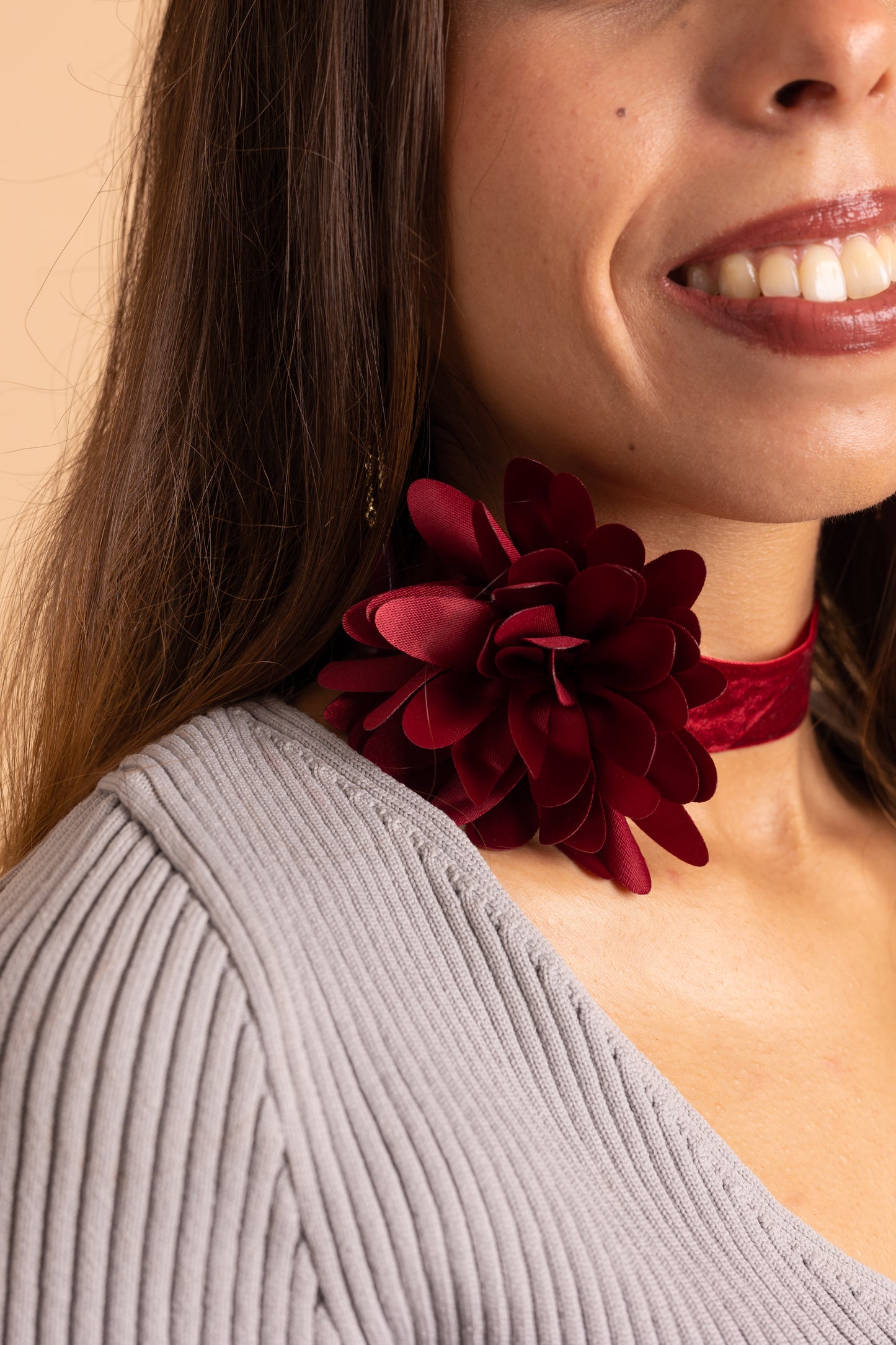 Red Flower Choker